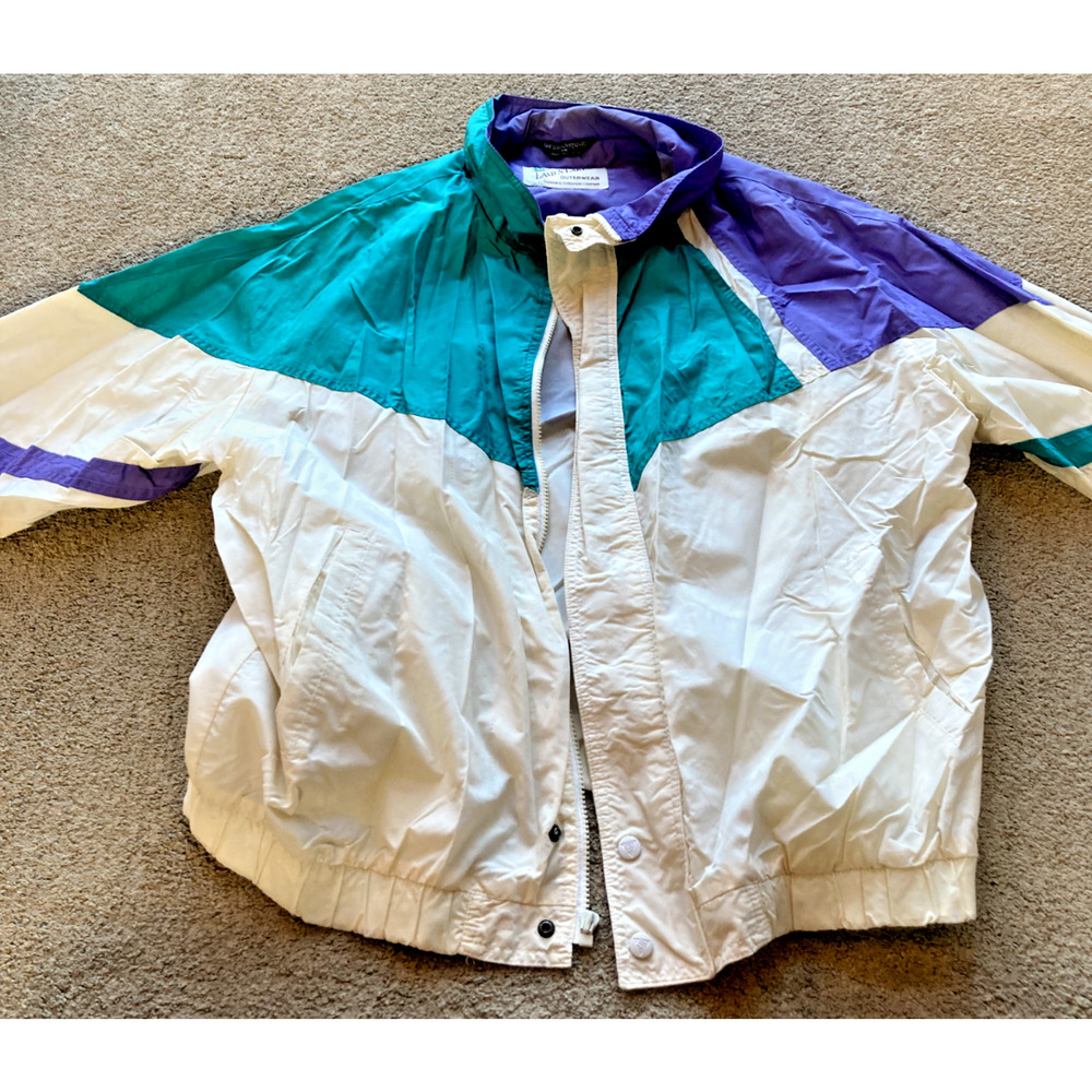 Gordon & Ferguson XXL Land N Lakes Vintage Windbreaker White Purple
